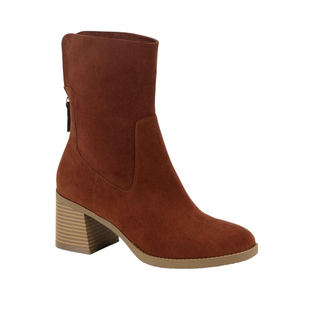 Sun + Stone Women’s Lyraa Round Toe Block Heel Booties Brown Size 5